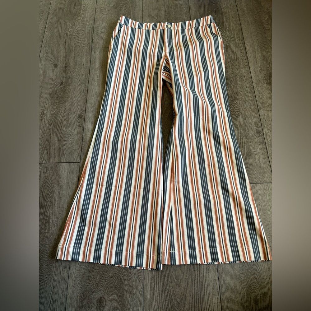 Anthropologie woman’s striped bell bottom pants NWOT